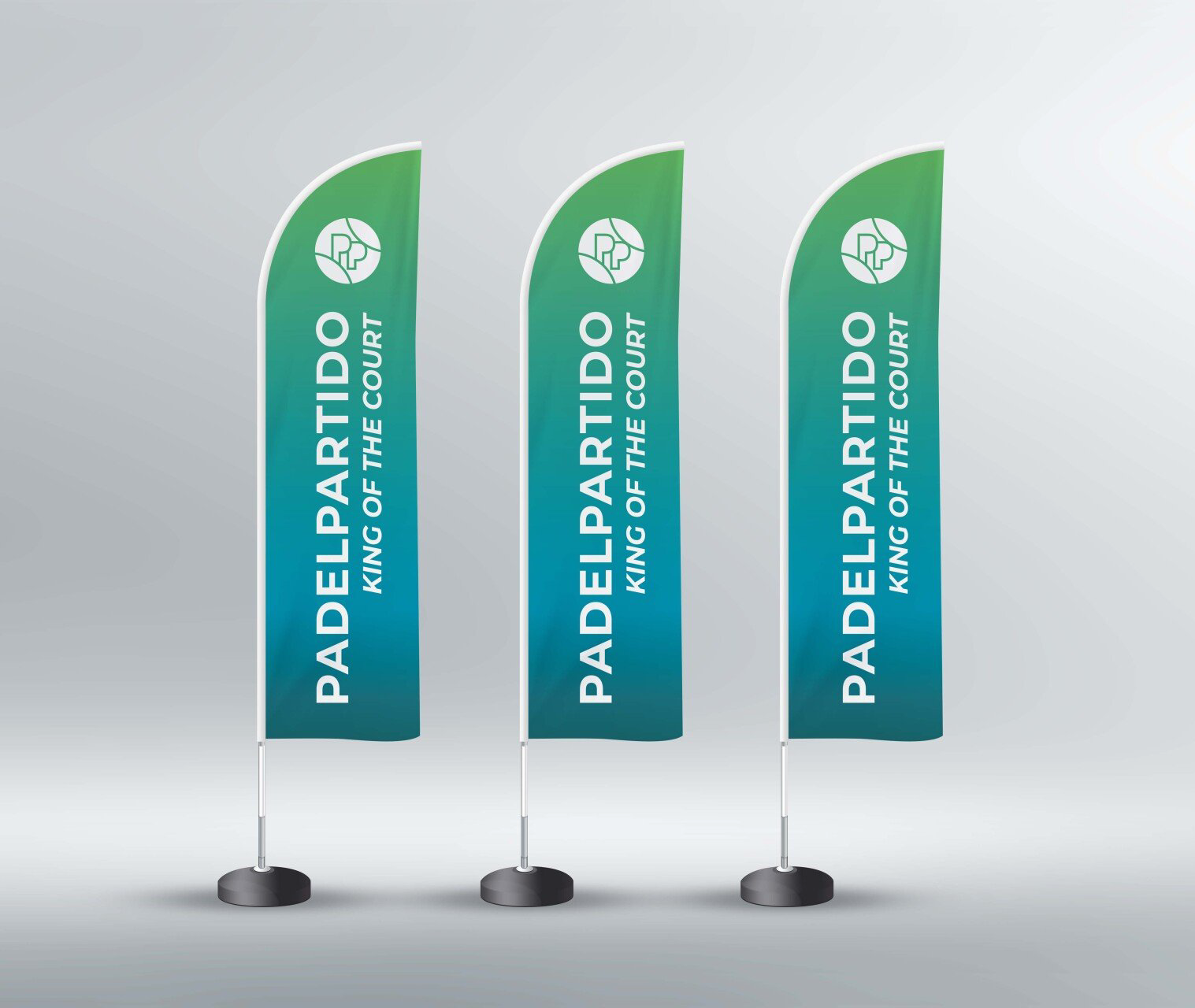 Padel Partido — beachvlag — grafisch ontwerp door Helder Ontwerp