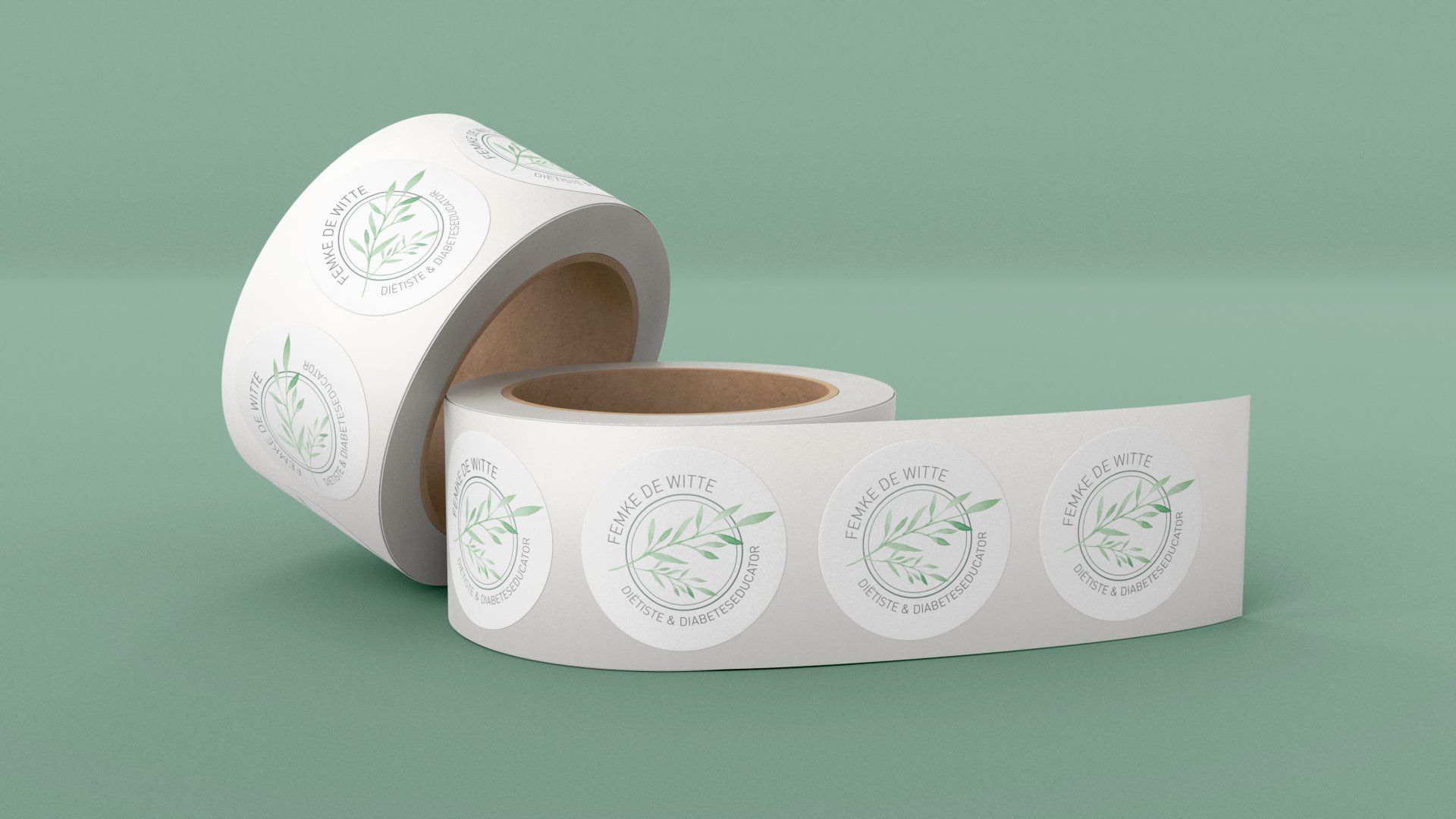 Femke De Witte — stickers — grafisch ontwerp door Helder Ontwerp