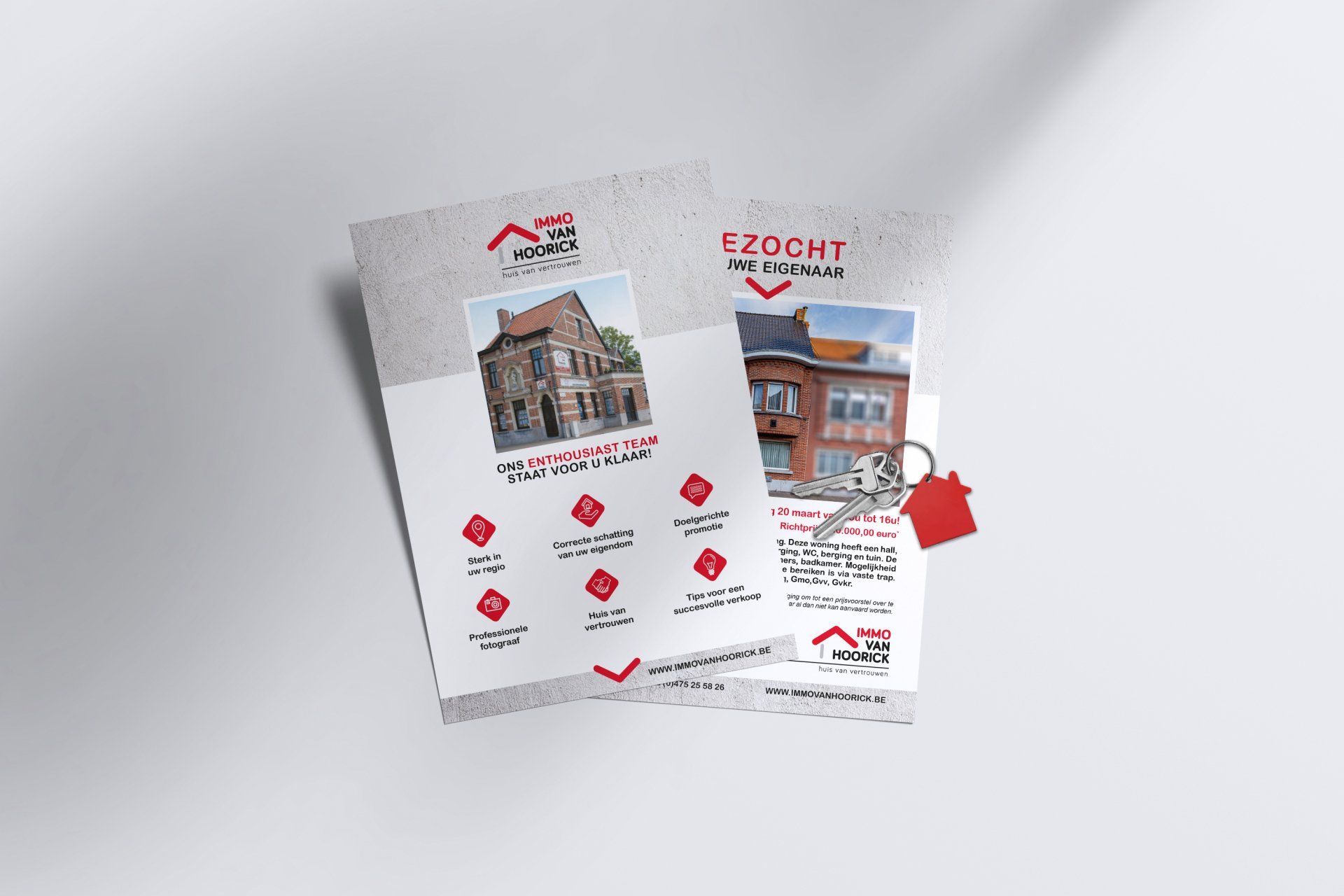 Immo Van Hoorick — flyer — grafisch ontwerp door Helder Ontwerp